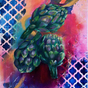 "Nostalgic" oil and mixed media original painting