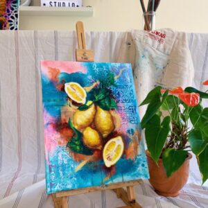 "Cure" oil and mixed media original painting