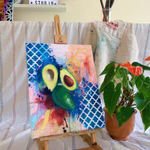 "Neighbor" oil and mixed media original painting