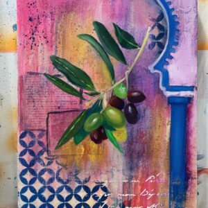 "Origin" oil and mixed media original painting