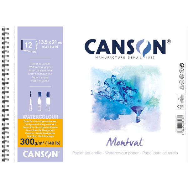 Carnet de croquis à spirales pour aquarelle A5